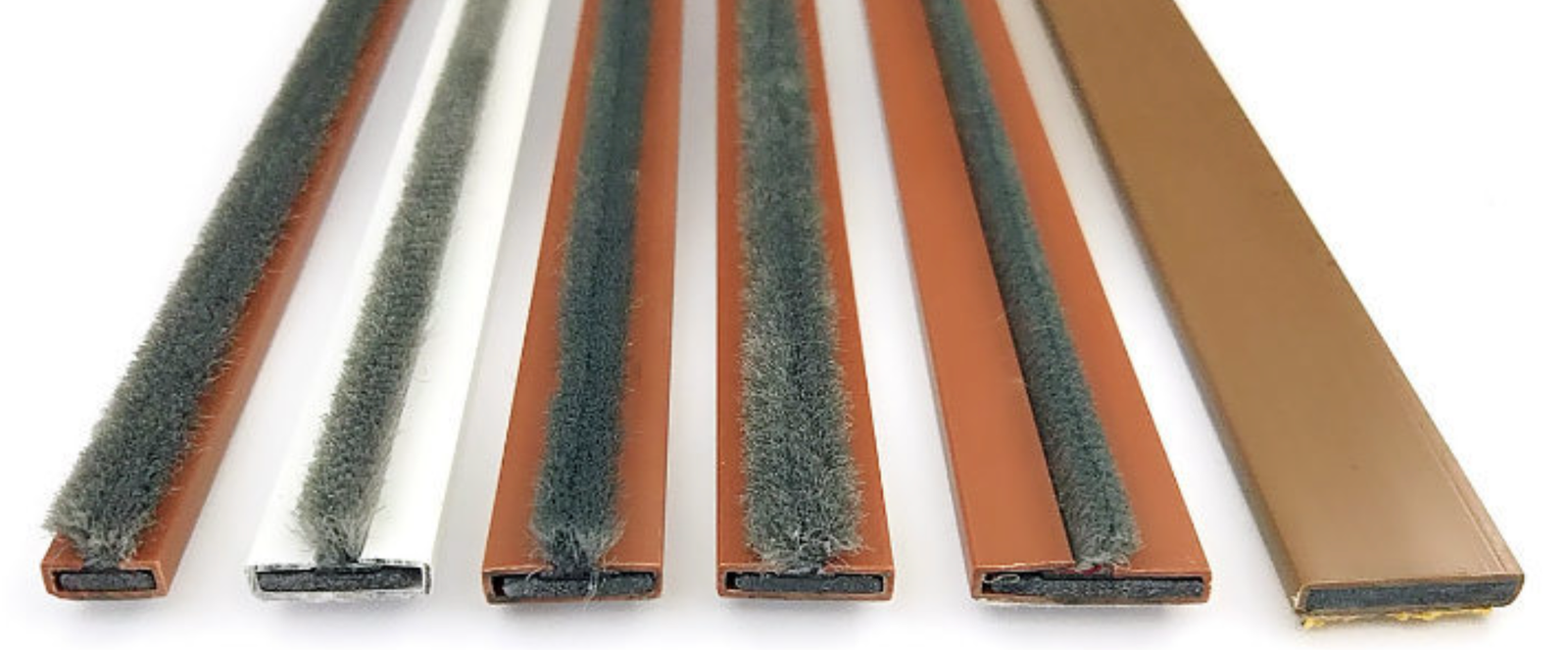 Fire protection door seals: intumescent strips with brush and fin smoke seals