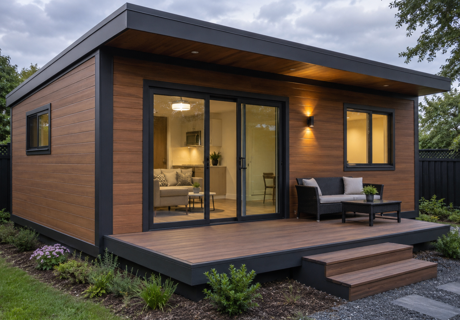 Prefab house built with insulated panels by Wedge Industries Limited