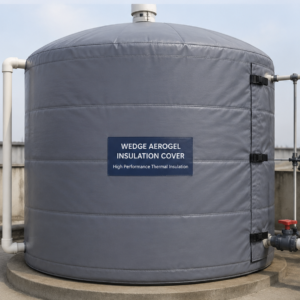Wedge Aerogel water tank insulation cover fitted to a rooftop storage tank