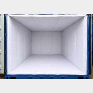 Multi-layer insulated container thermal liner fitted inside a 20ft or 40ft dry container as a passive reefer alternative