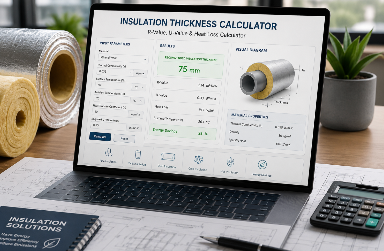 Insulation Thickness Calculator