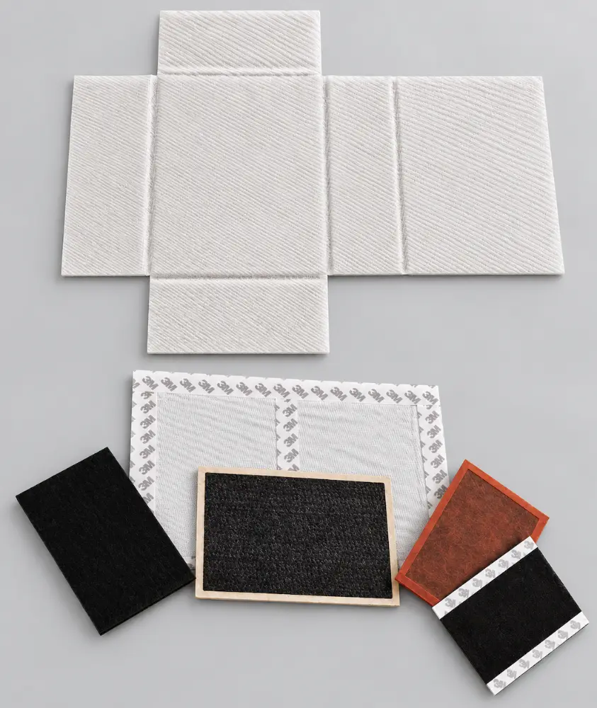 Die-cut BESS thermal barrier kit: aerogel cell wrap, PSA-backed aerogel pads, carbon aerogel felt and film-framed lid pad