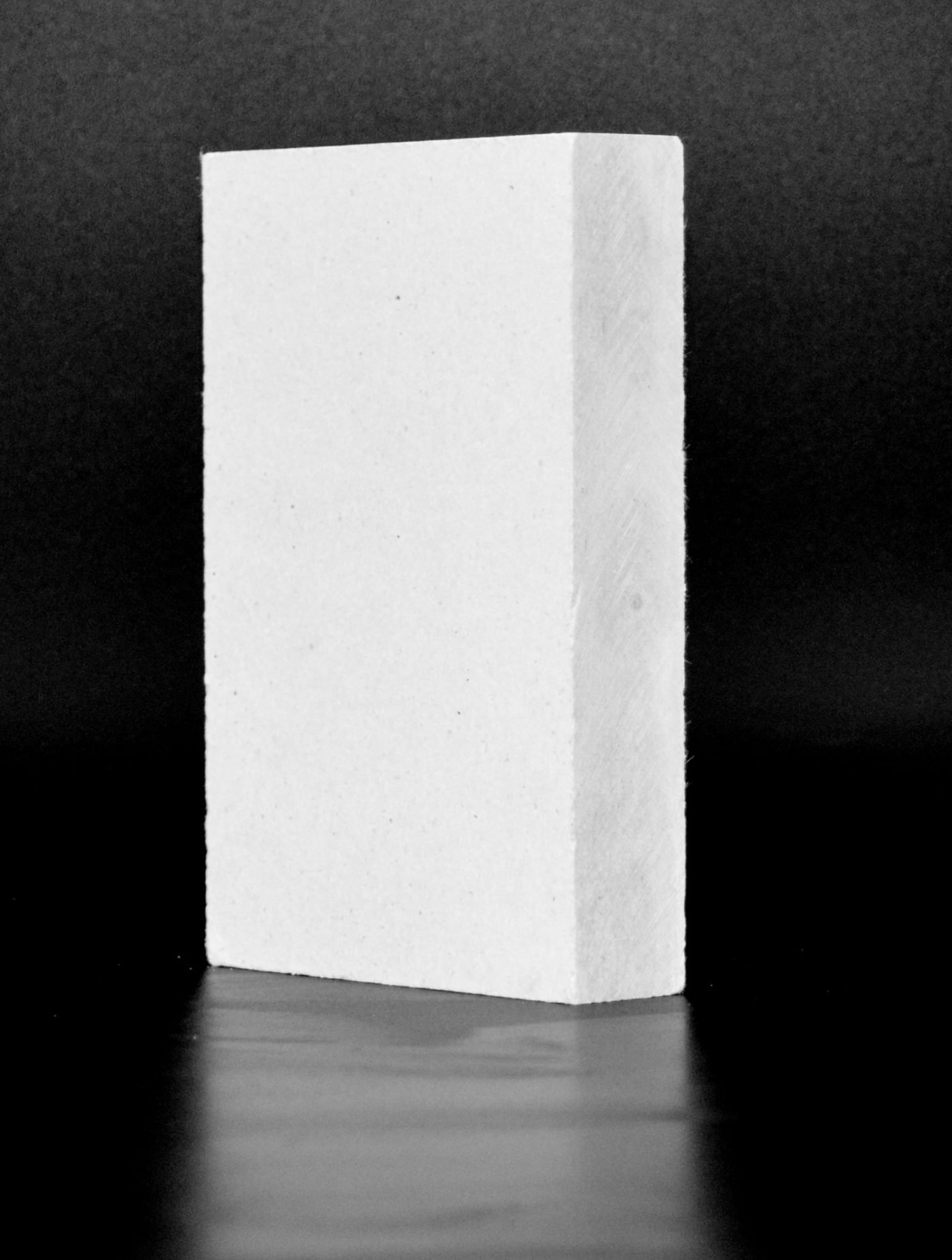 Edge view of a 50 mm thick calcium silicate insulation board