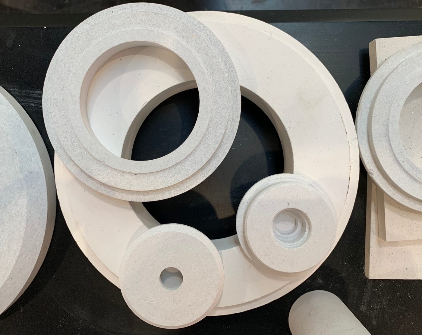 Calcium silicate board cartons packed and palletised in the warehouse in India