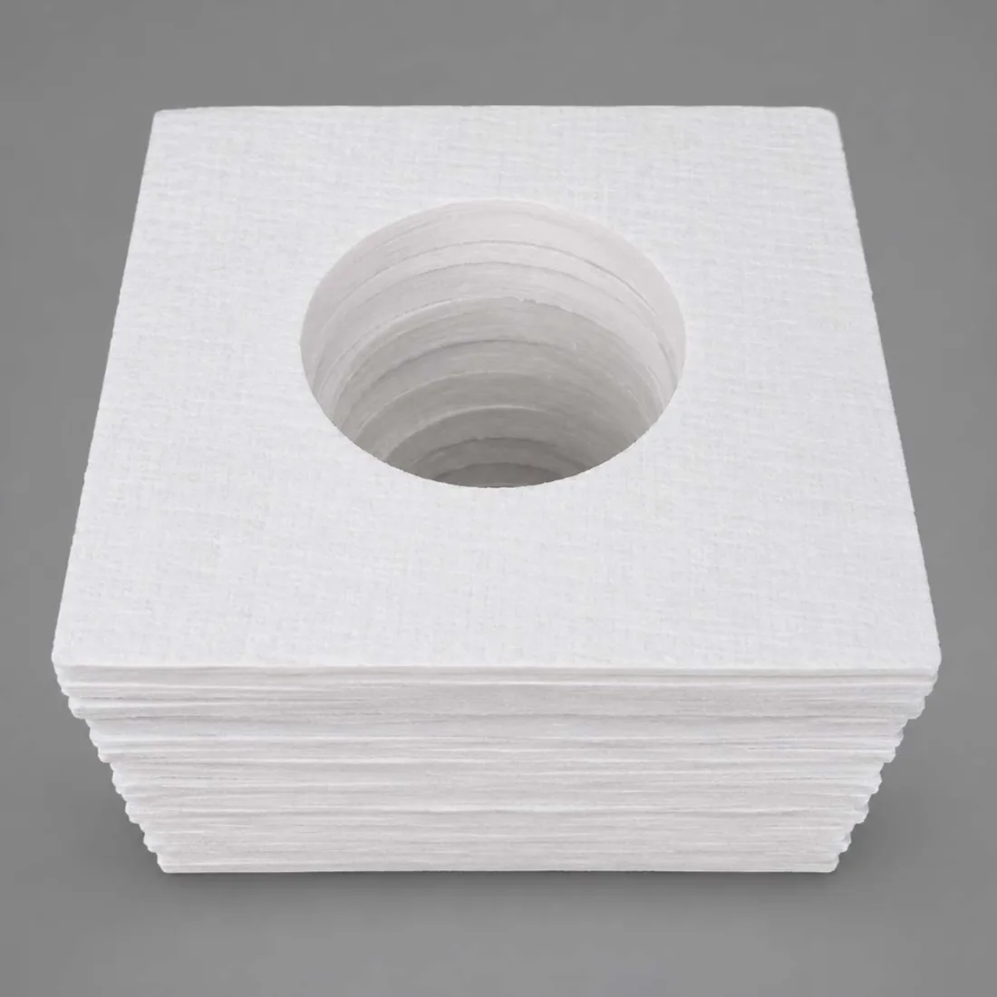 Ceramic fibre felt sheets with die-cut hole for high temperature gaskets
