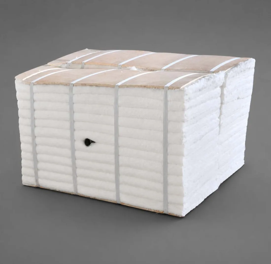 Folded ceramic fibre modules with anchors for furnace lining AlSi-M 1260 1430