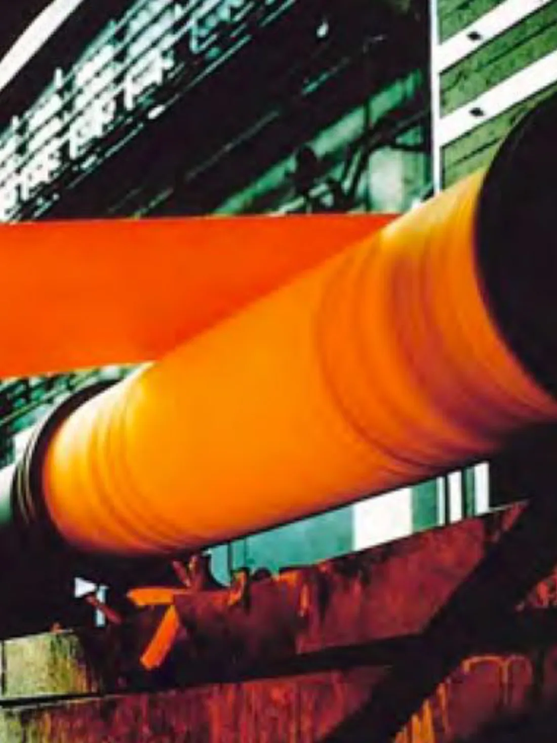 Stainless steel plant furnace roller covered with insulation board discs