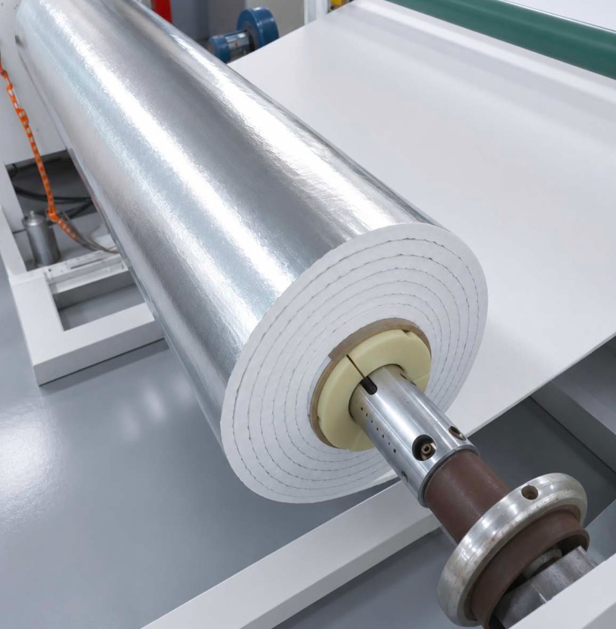WedGel aerogel insulation blanket roll with aluminium foil facing on the production line