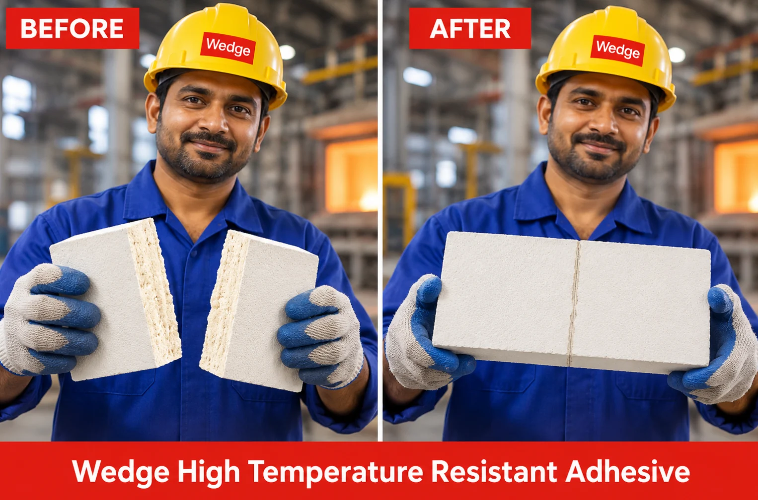 Calcium silicate board adhesive used to join two calcium silicate board pieces