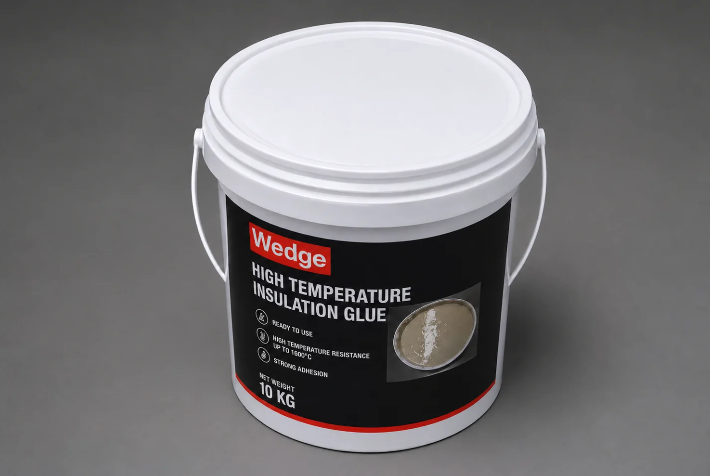 Refractory adhesive — Wedge HTAL1600 high temperature glue 10 kg bucket, up to 1600°C